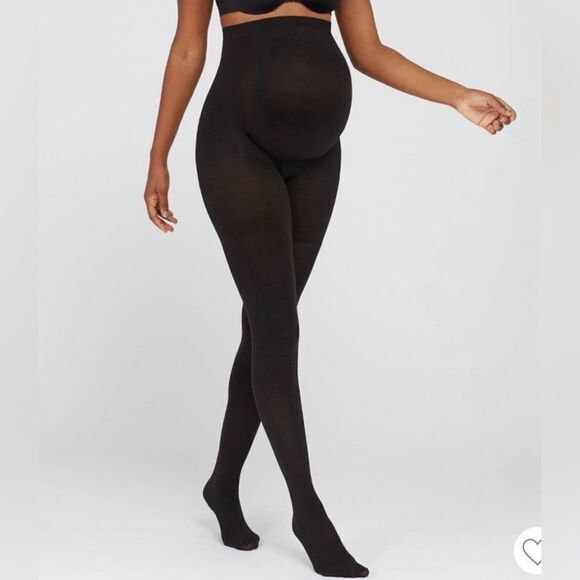 NWT Assets by Spanx Maternity Opaque Stripe Patterned Tights - Size 3 - Picture 2 of 9